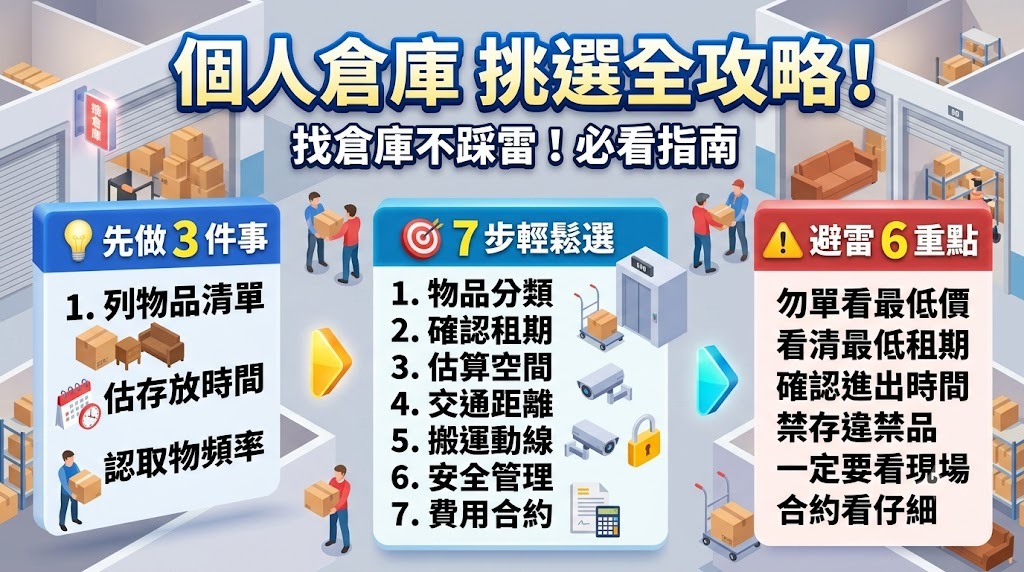 個人倉庫怎麼選？空間不足、搬家寄放與租倉排查指南